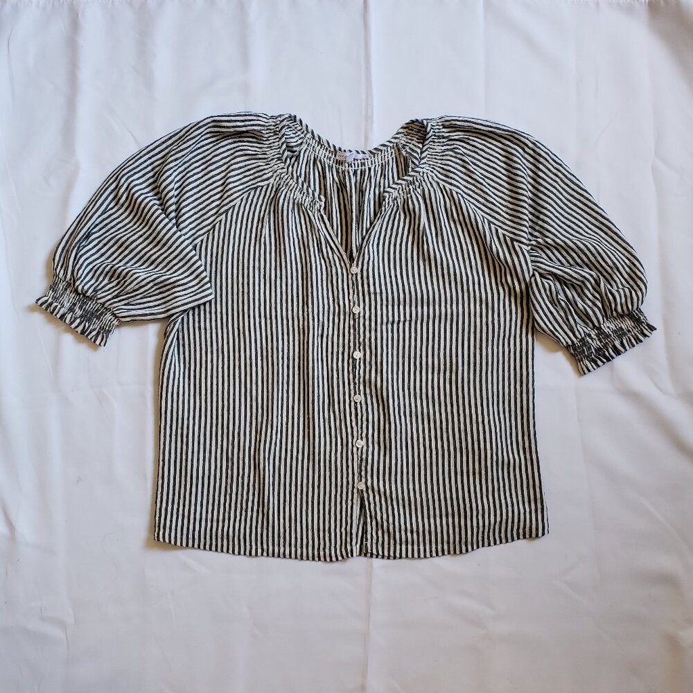 Jane & Delancey Woman 2X Plus striped coastal blouse